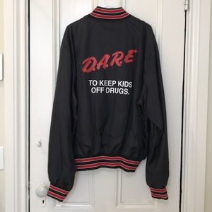 RARE Vintage Oversized D.A.R.E. Zip-Up Bomber